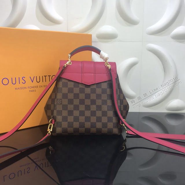 LV包包 2020專櫃新款 Clapton雙肩包 Damier格紋帆布搭配粒紋皮革 lv棋盤格女背包  ydh3554
